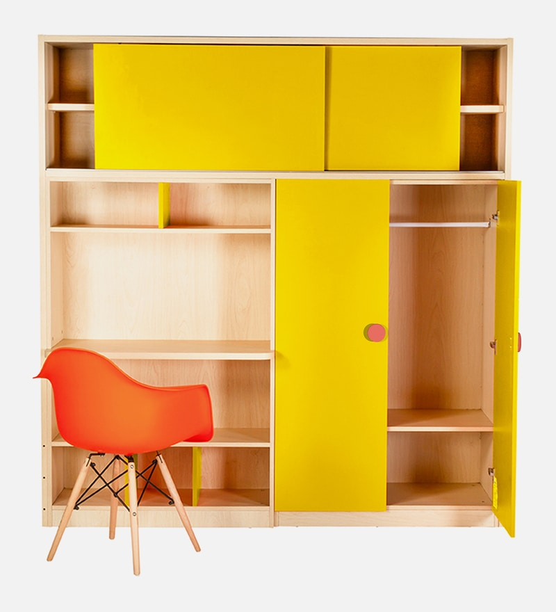 corner wardrobe with a study table